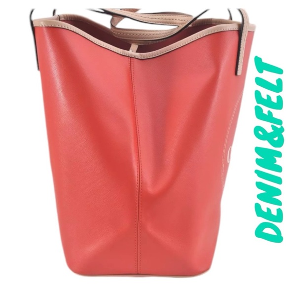 Coach Red Coated Canvas/Leather Metro Horse Carriage Shopper Tote Shoulder Bag♥️ - Picture 4 of 16